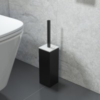 Ершик для унитаза Iddis On-X ONXBL00i47, напольный, вставка из белого камня, черный матовый