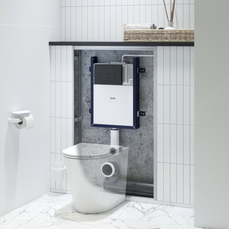 Монтажная рама Iddis Optima Home OPH0MBCi32K для унитаза, бачок, клавиша смыва черная
