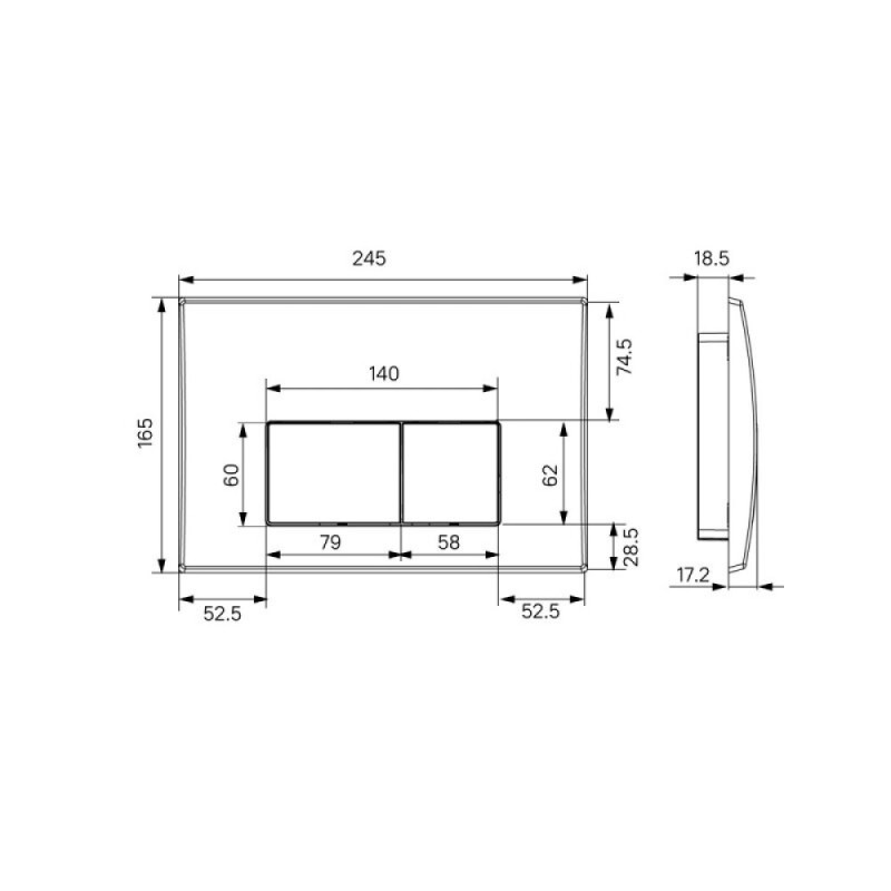 Клавиша смыва Iddis Optima Home OPH10B0i77, универсальная, черный матовый