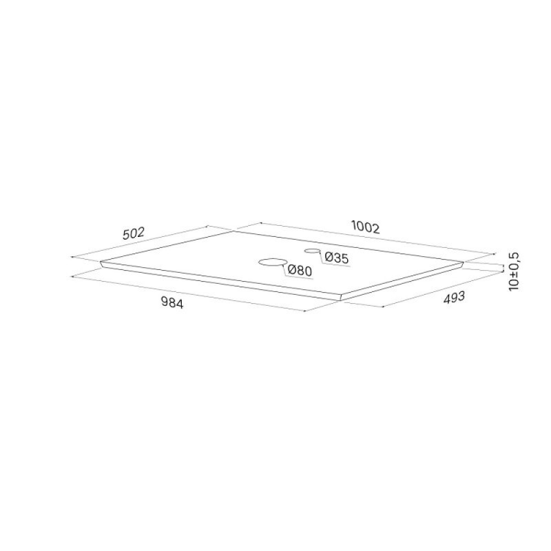Столешница Iddis Optima Home OPH10W0i89, 100 х 50 см, керамогранит, светлый бетон