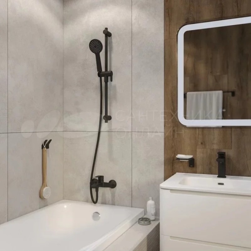 Шланг для душа Iddis Optima Home 120 см, силиконовый, черный матовый, OPH12BLi19