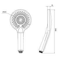 Душевая лейка Iddis Optima Home OPH12BPi18, 3 режима, черный матовый