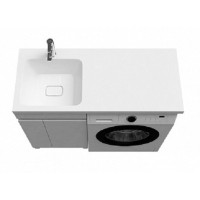 Тумба с раковиной Iddis Optima Home 120 см напольная, для стиральной машины, с дверцами, белый, левая/правая