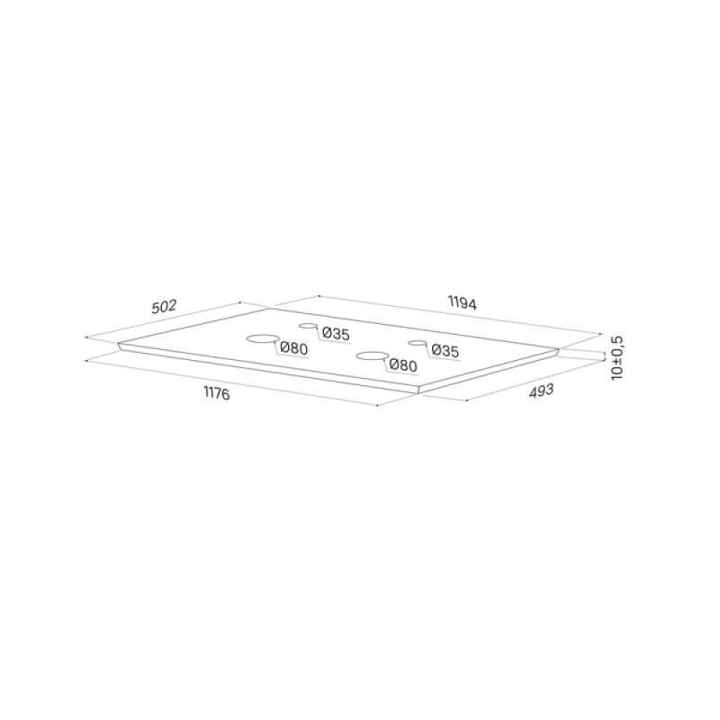 Столешница Iddis Optima Home OPH12W0i89, 120 х 50 см, керамогранит, светлый бетон
