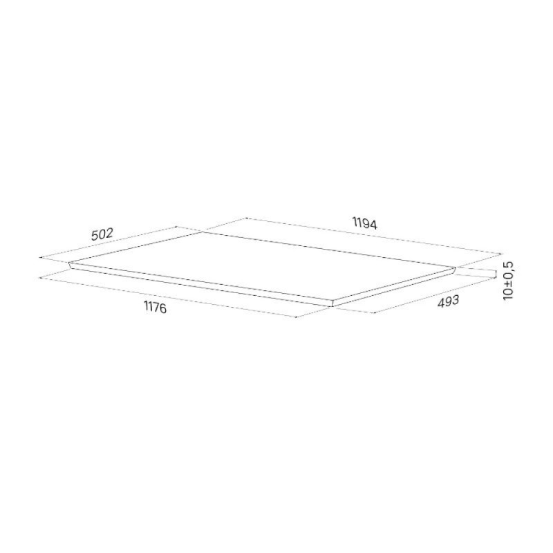 Столешница Iddis Optima Home OPH12W1i89, 120 х 50 см, керамогранит, светлый бетон