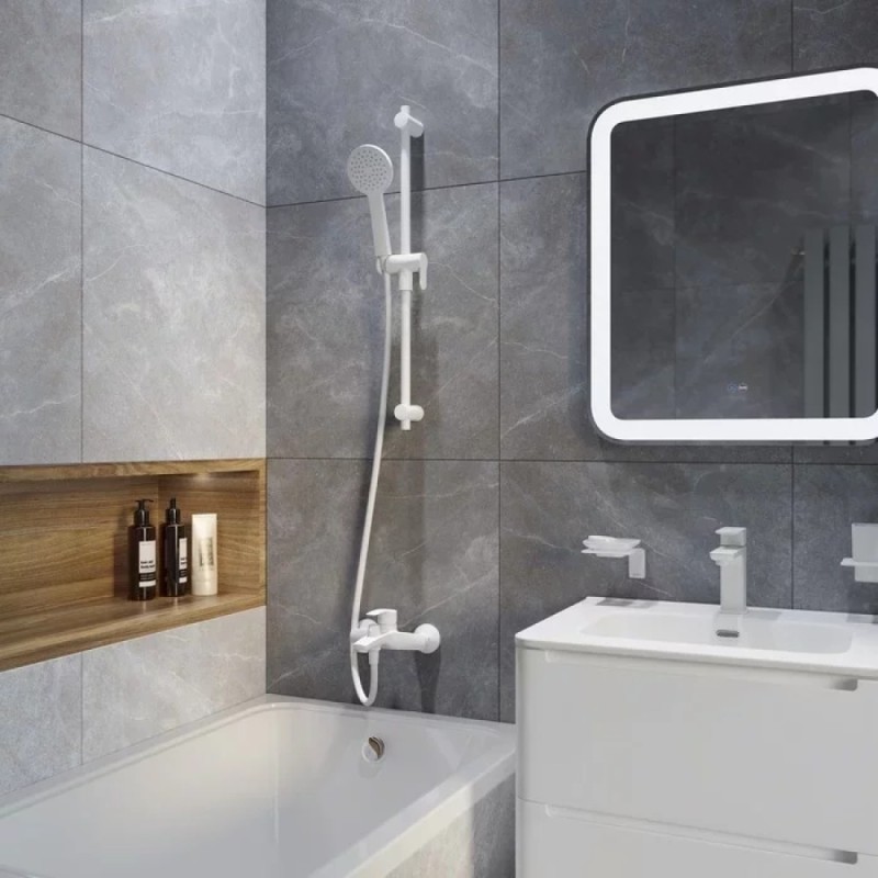 Шланг для душа Iddis Optima Home 120 см, силиконовый, белый матовый, OPH12WLi19