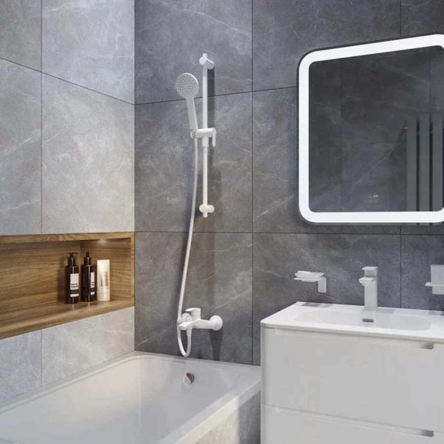 Шланг для душа Iddis Optima Home 120 см, силиконовый, белый матовый, OPH12WLi19