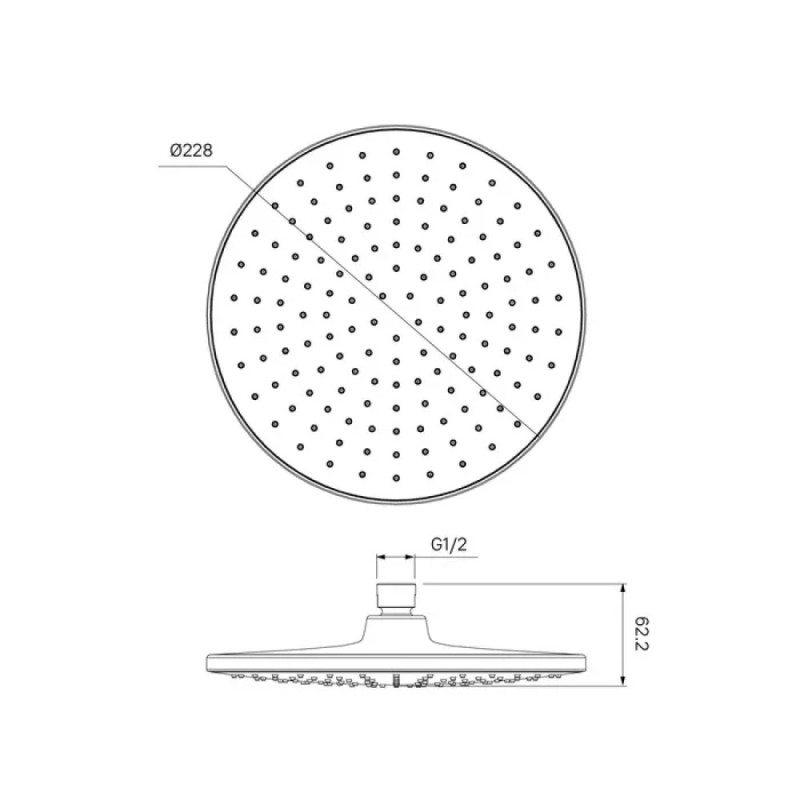 Верхний душ Iddis Optima Home OPH22CRi64, хром