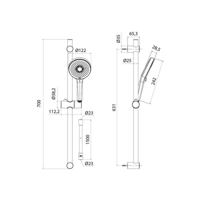 Душевой гарнитур Iddis Optima Home OPH3C70i16, хром глянцевый