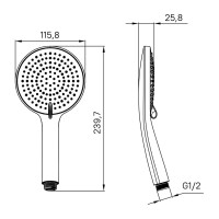 Душевая лейка Iddis Optima Home OPH3F0Bi18, черный матовый