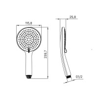 Душевая лейка Iddis Optima Home OPH3FBCi18, PVD-покрытие, 3 режима, хром матовый