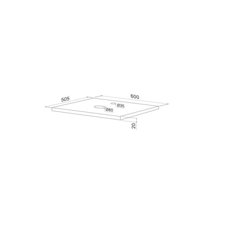 Столешница Iddis Optima Home OPH60N0i89, 60 см, МДФ, дуб натуральный