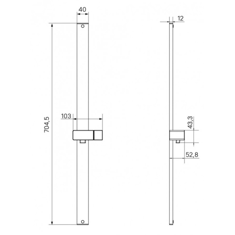 Душевая штанга Iddis Optima Home OPH70B0i17 70 см, черный матовый