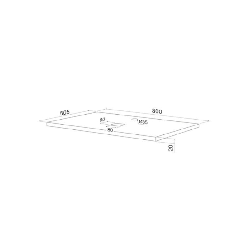 Столешница Iddis Optima Home OPH80BVi89, 80 см, МДФ, дуб верона