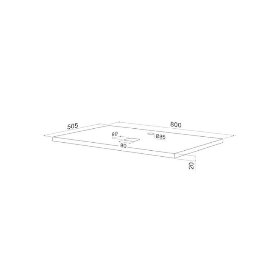 Столешница Iddis Optima Home OPH80BVi89, 80 см, МДФ, дуб верона