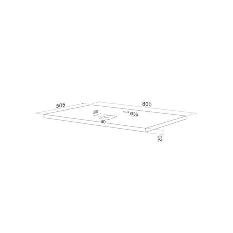 Столешница Iddis Optima Home OPH80N0i89, 80 см, МДФ, дуб натуральный