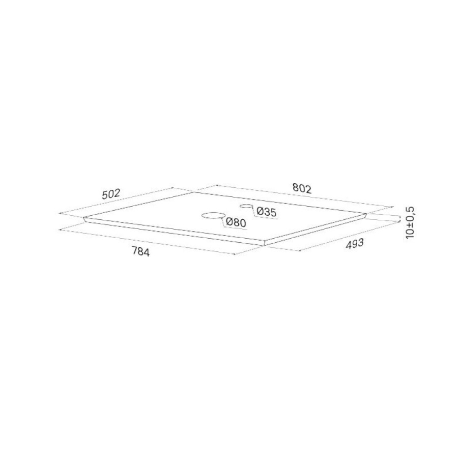 Столешница Iddis Optima Home OPH80W0i89, 80 х 50 см, керамогранит, светлый бетон
