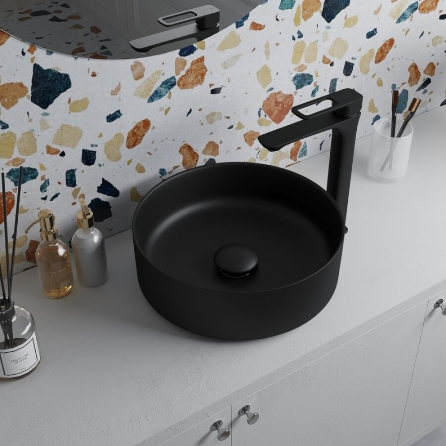 Донный клапан Iddis Optima Home, без перелива, черный матовый, OPHBM00i88