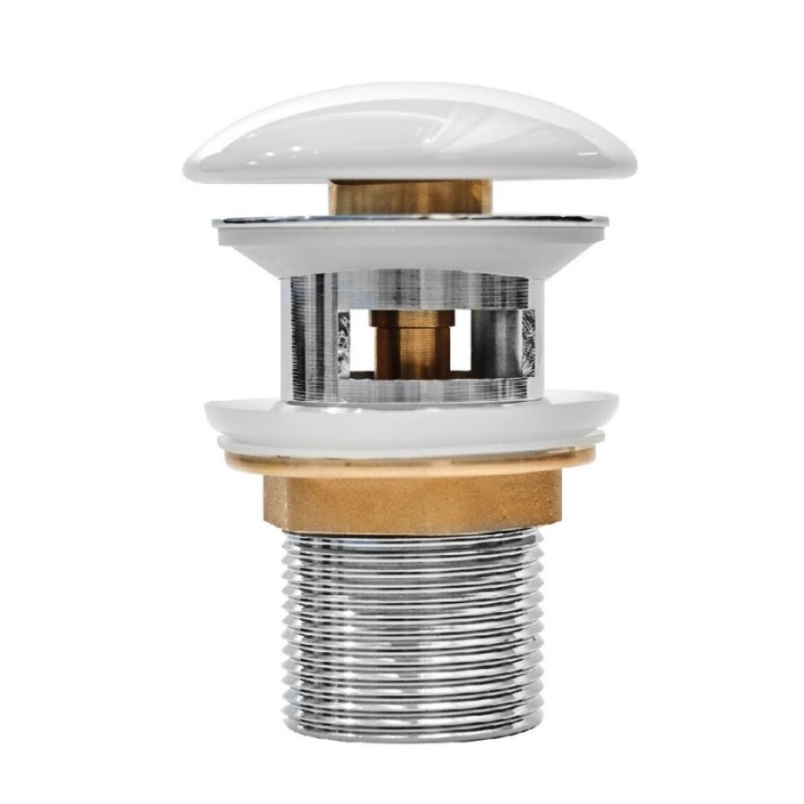 Донный клапан Iddis Optima Home, с переливом, белый глянцевый, OPHWS0Wi88