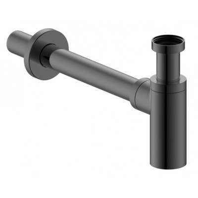 Сифон бутылочный Iddis Optima Home для раковины, графит, OPTGM00i84