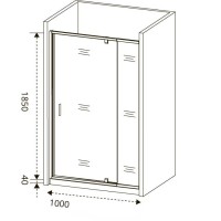 Душевая дверь в нишу Good Door Orion WTW - PD -100-C-CH, 100 х 185 см, стекло прозрачное, хром, ОР00016