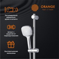 Душевой гарнитур Orange O-Shower, хром, OS063, 5 режимов струи