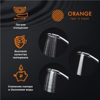 Душевая лейка Orange O-Shower OS07, 3 режима струи, хром
