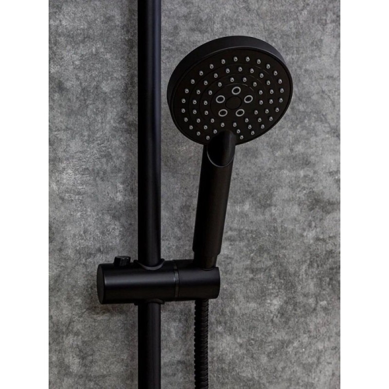 Душевой гарнитур Orange O-Shower OS702b, лейка 3 режима, с мыльницей, цвет черный матовый