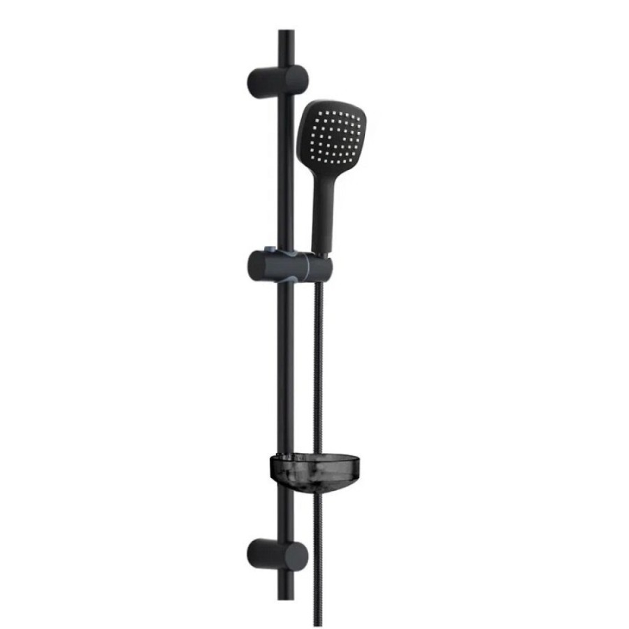 Душевой гарнитур Orange O-Shower OS704b, лейка 1 режим, с мыльницей, цвет черный матовый