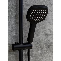 Душевой гарнитур Orange O-Shower OS704b, лейка 1 режим, с мыльницей, цвет черный матовый