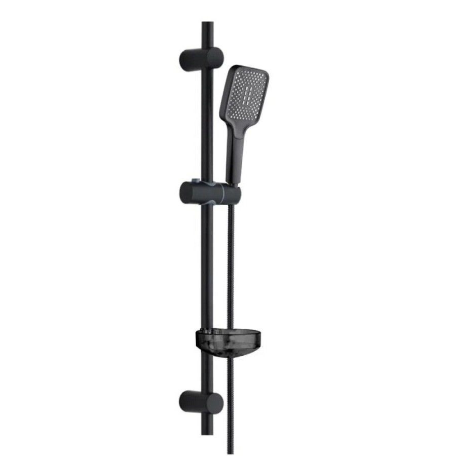Душевой гарнитур Orange O-Shower OS714b, лейка 1 режим, с мыльницей, цвет черный матовый