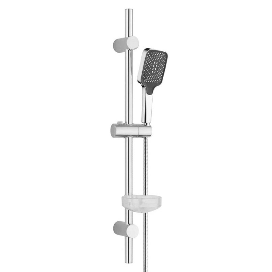 Душевой гарнитур Orange O-Shower OS914cr, лейка 1 режим, с мыльницей, цвет хром/черный