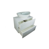 Тумба Orange Otto Ot-75TuMDF+G60 c раковиной Гамма 600, подвесная, белая