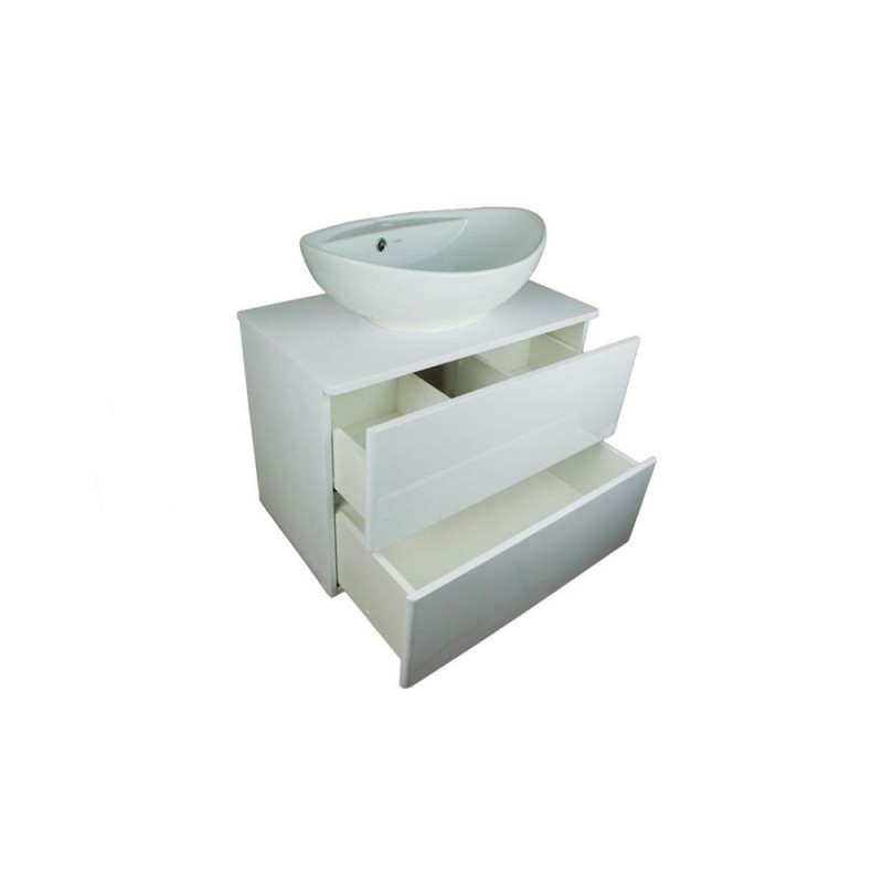 Тумба Orange Otto Ot-75TuMDF+G60 c раковиной Гамма 600, подвесная, белая