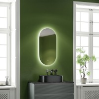 Зеркало Sancos Oval OV45C, 45 х 90 см, с LED подсветкой