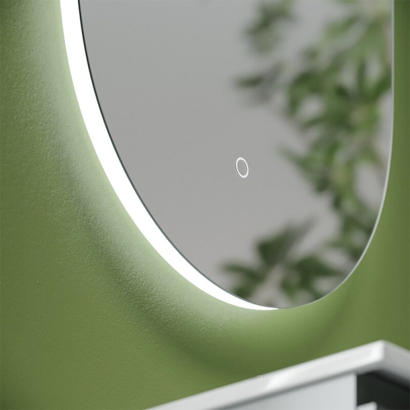 Зеркало Sancos Oval OV45C, 45 х 90 см, с LED подсветкой