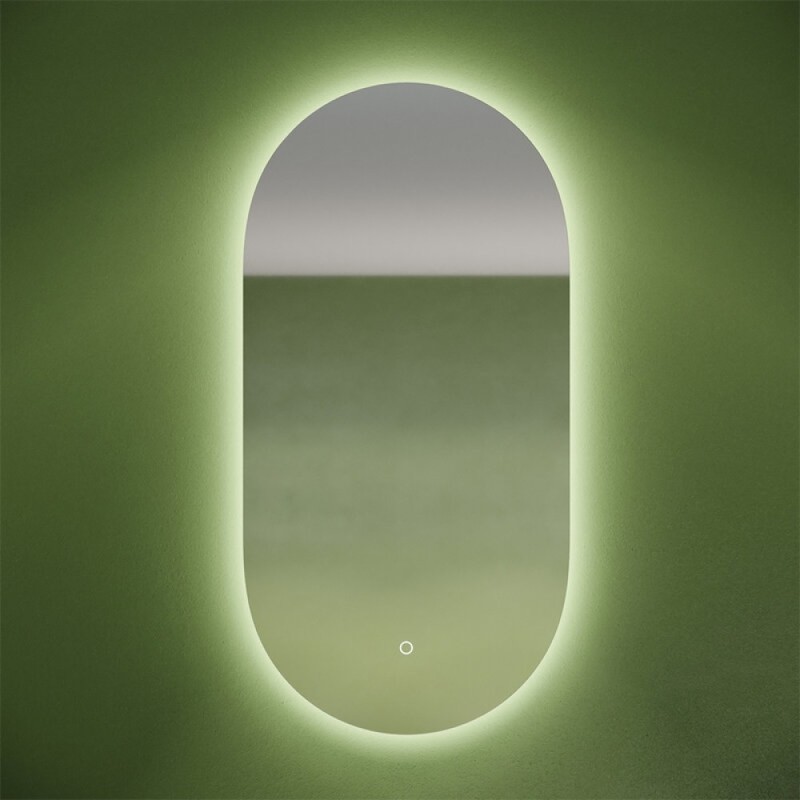 Зеркало Sancos Oval OV45C, 45 х 90 см, с LED подсветкой