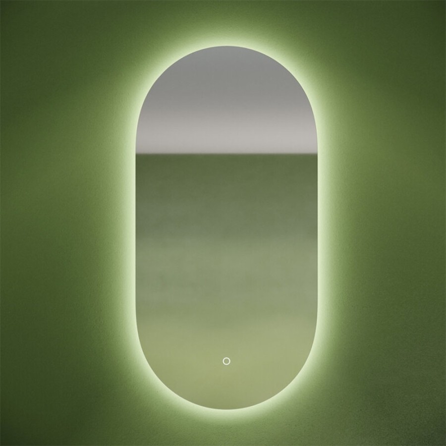 Зеркало Sancos Oval OV45C, 45 х 90 см, с LED подсветкой