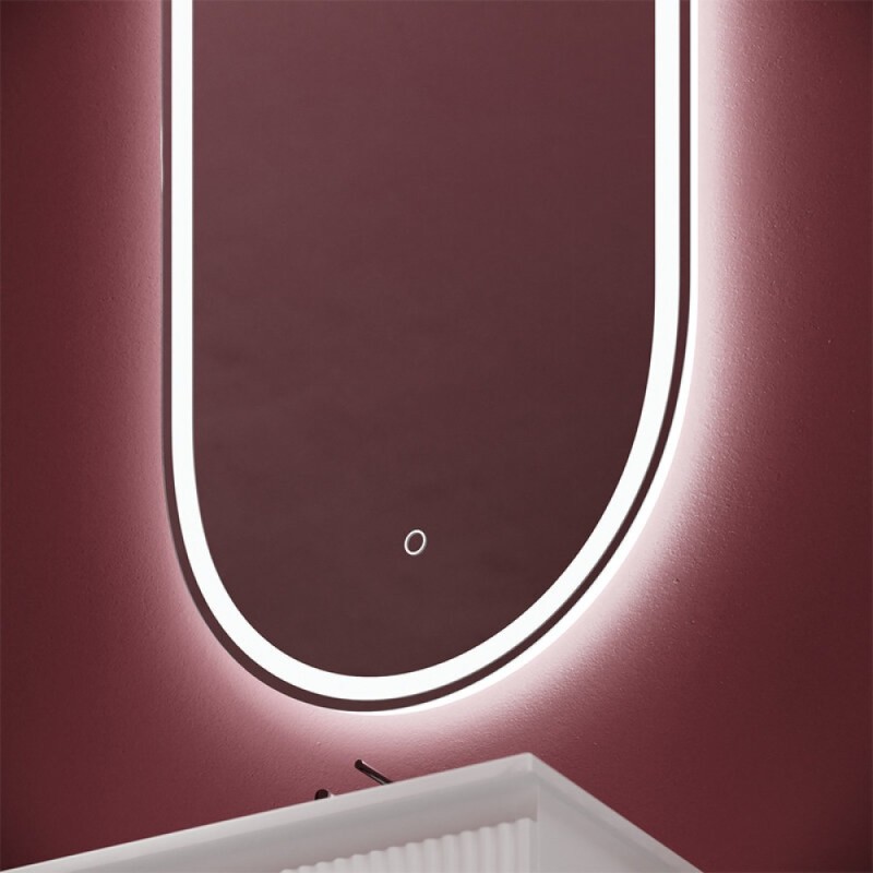 Зеркало Sancos Oval OV45F, 45 х 90 см, с LED подсветкой