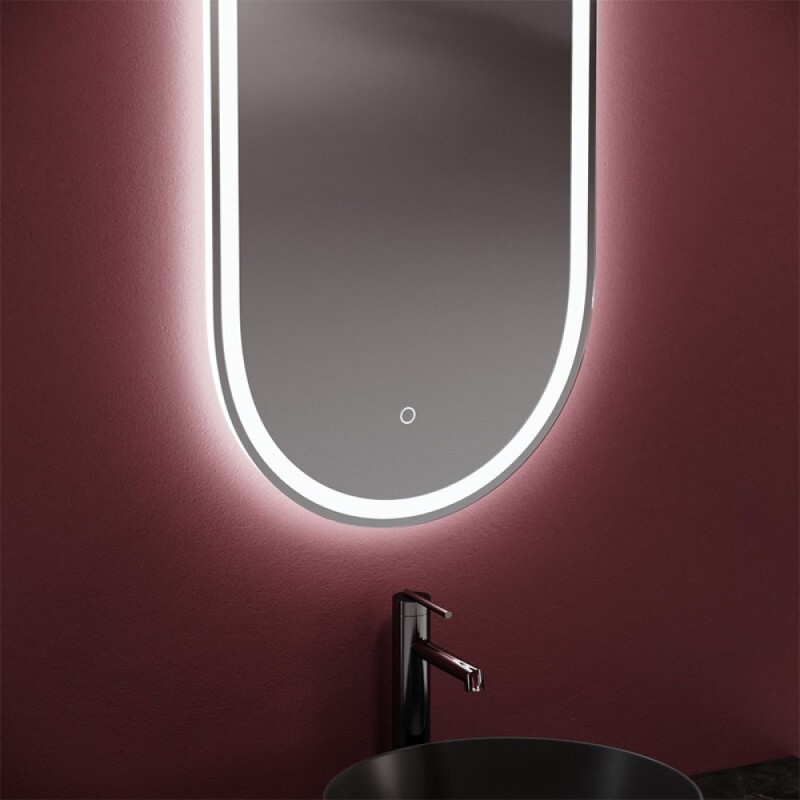 Зеркало Sancos Oval OV45F, 45 х 90 см, с LED подсветкой