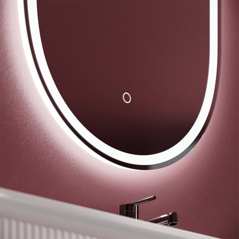 Зеркало Sancos Oval OV45F, 45 х 90 см, с LED подсветкой
