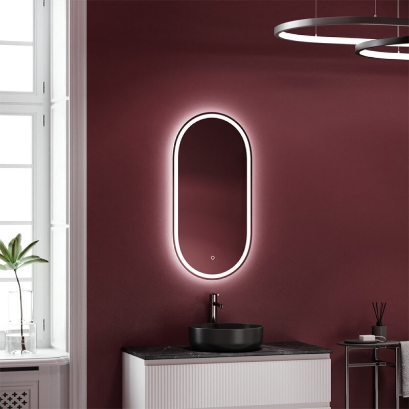 Зеркало Sancos Oval OV45F, 45 х 90 см, с LED подсветкой