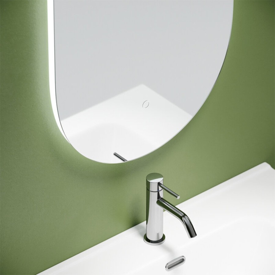Зеркало Sancos Oval OV55C, 55 х 105 см, с LED подсветкой