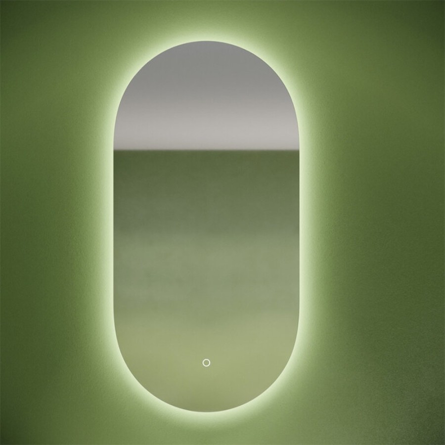 Зеркало Sancos Oval OV55C, 55 х 105 см, с LED подсветкой