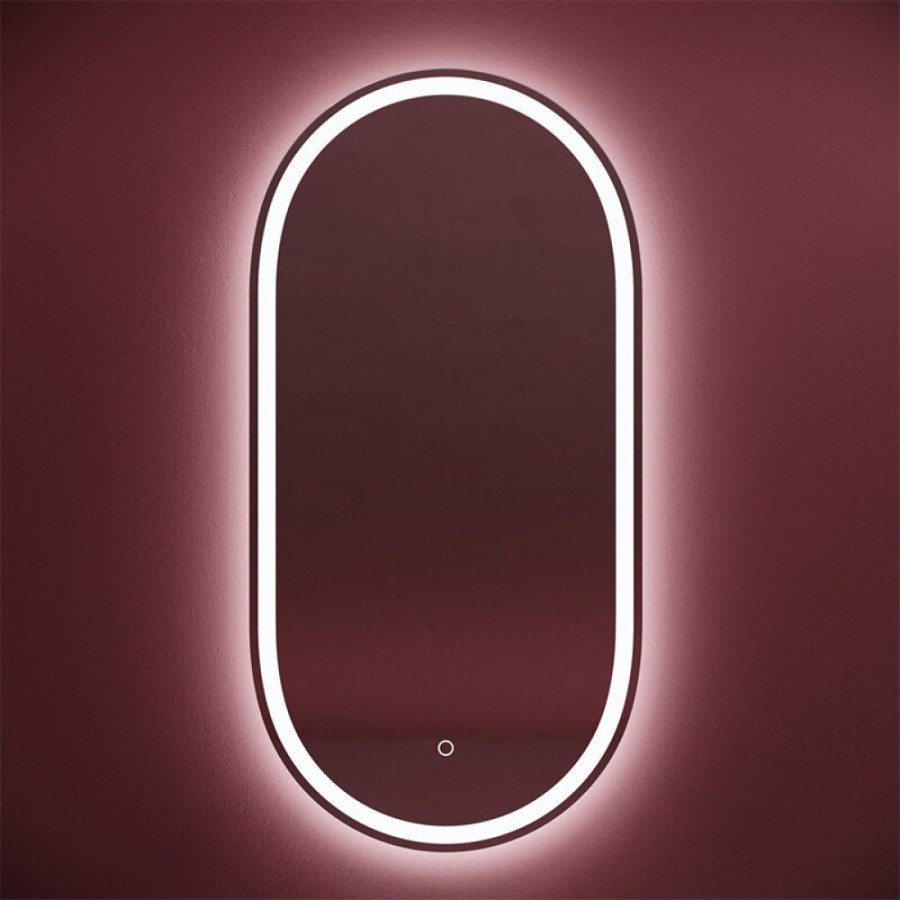 Зеркало Sancos Oval OV55F, 55 х 105 см, с LED подсветкой