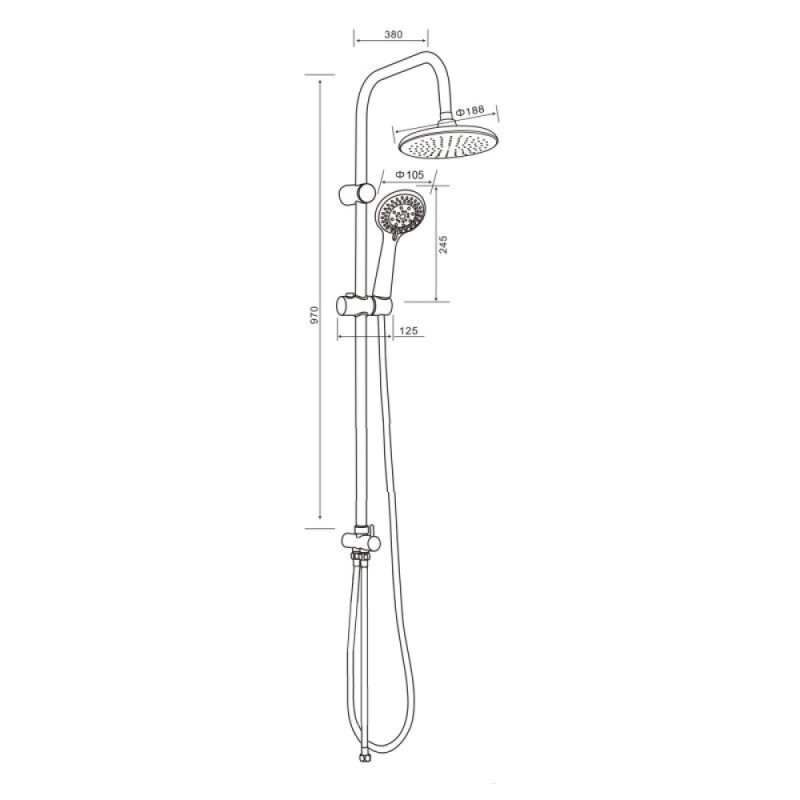 Душевой гарнитур Orange O-Shower, хром, OW01, 3 режима струи