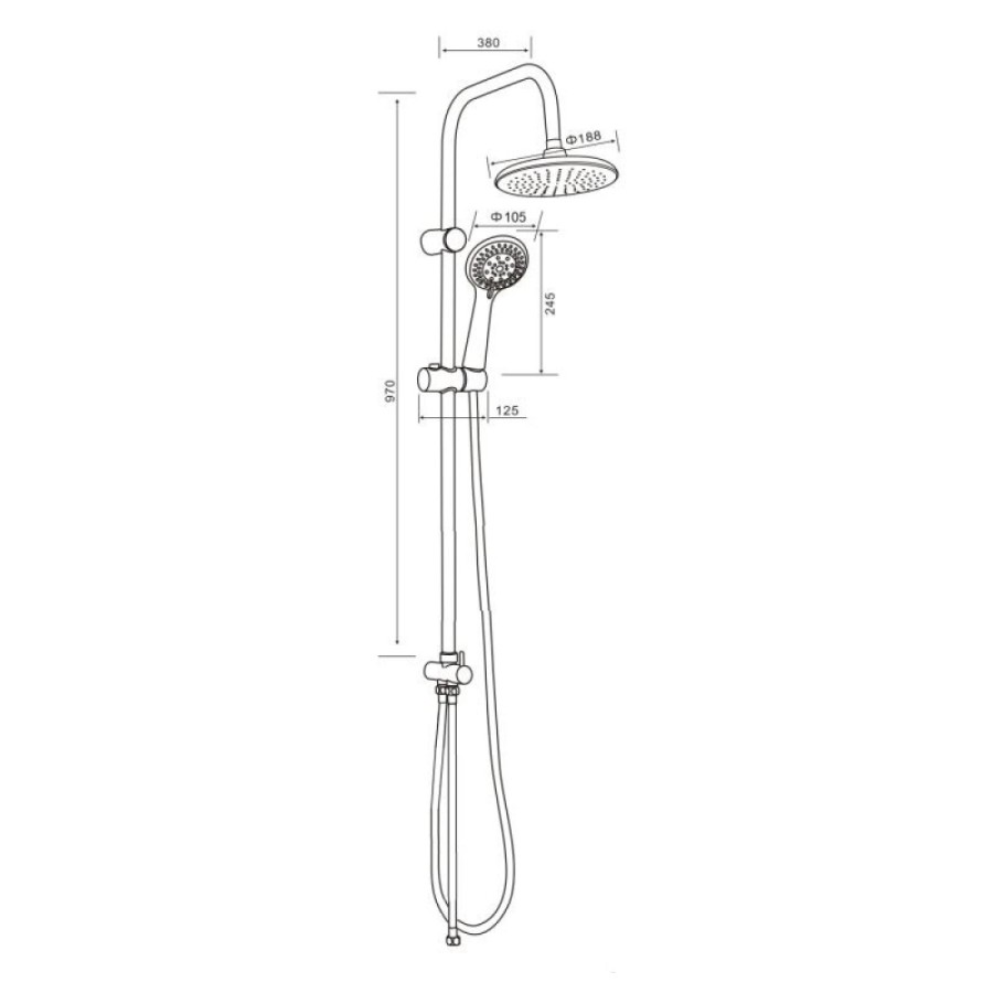 Душевой гарнитур Orange O-Shower, хром, OW01, 3 режима струи