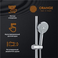 Душевой гарнитур Orange O-Shower OW02, 3 режима струи, хром