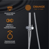 Душевой гарнитур Orange O-Shower OW02, 3 режима струи, хром