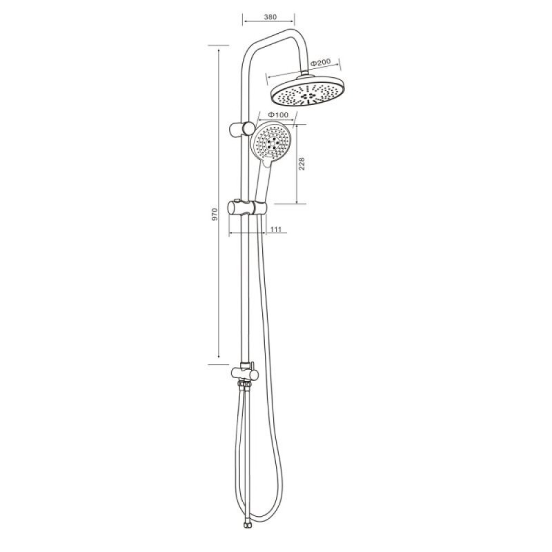 Душевой гарнитур Orange O-Shower OW02b, 3 режима струи, черный матовый